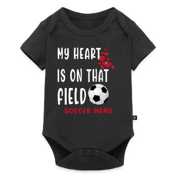 Mon cœur est sur ce terrain Soccer Mama Soccer Mom - Body à manches courtes Premium Bébé - noir - Devant