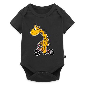 Giraffe on bike - Baby Premium short-sleeve bodysuit - black - Front
