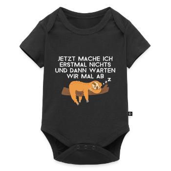 Jetzt mache ich nichts und dann warten wir ab - Baby Premium Kurzarmbody - Schwarz - Vorne
