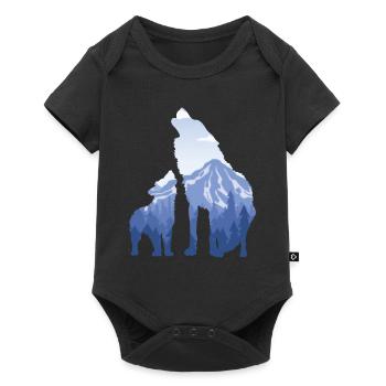 Wolf And Pup - Gift For Mountain Wolf Lovers - Baby Premium short-sleeve bodysuit - black - Front