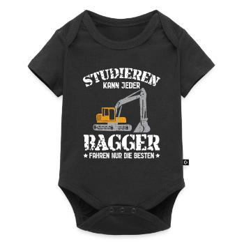 Studieren kann jeder Bagger fahren nur die besten - Baby Premium Kurzarmbody - Schwarz - Vorne