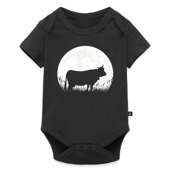Cow Moon Farmer Farmer Gift - Baby Premium short-sleeve bodysuit - black - Front