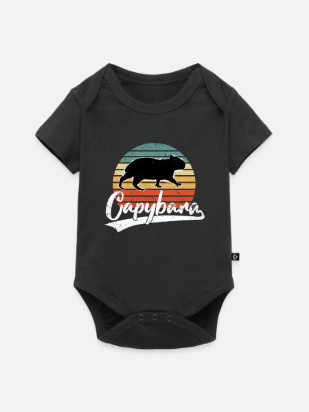 Capybara Capibara Liebhaber Nagetier Wasserschwein - Baby Premium Kurzarmbody - Schwarz