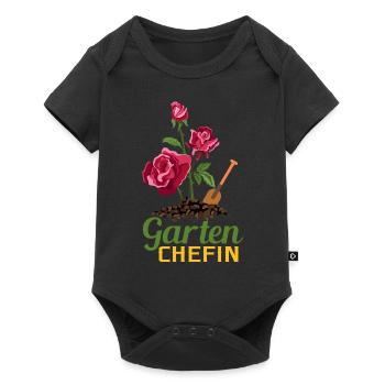 Garten Chefin Mutter Muttertag Hobbygärtnerin - Baby Premium Kurzarmbody - Schwarz - Vorne