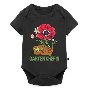 Pflanzenzucht Mama Garten Chefin Geschenk Gärtnern - Baby Premium Kurzarmbody - Schwarz - Vorne