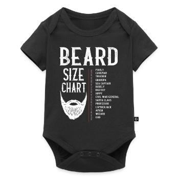 Bart Größentabelle, Bart, Bärtslänge - Baby Premium Kurzarmbody - Schwarz - Vorne