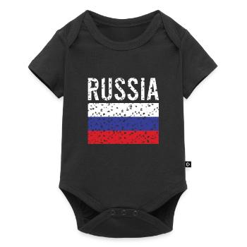 Drapeau russe Vintage - Body à manches courtes Premium Bébé - noir - Devant