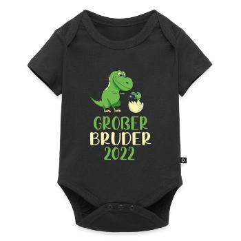 Großer Bruder 2022 Dino - Baby Premium Kurzarmbody - Schwarz - Vorne