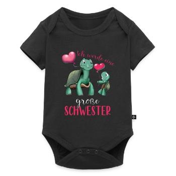 Ich Werde Eine Große Schwester - Baby Premium Kurzarmbody - Schwarz - Vorne