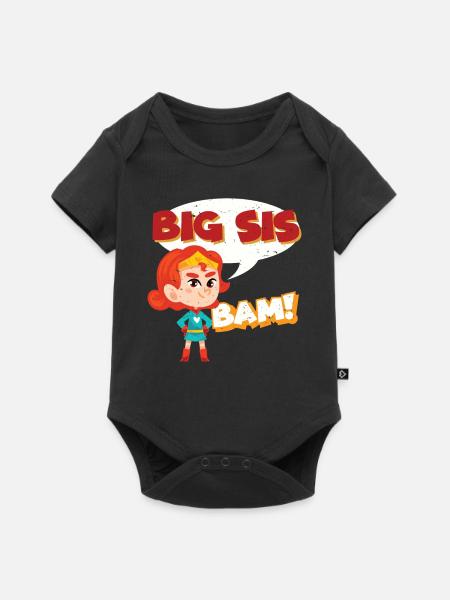 Big Sister Superhero - Baby Premium Kurzarmbody - Schwarz
