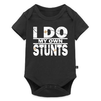 I Do My Own Stunts Funny Accident Stuntmen Gift - Baby Premium Kurzarmbody - Schwarz - Vorne