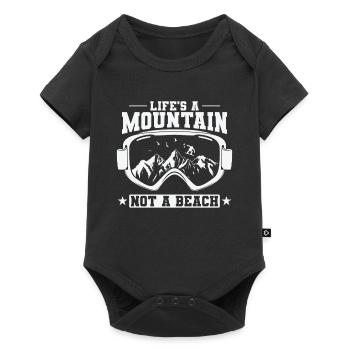 Snowboard Life's A Mountain Not A Beach - Baby Premium short-sleeve bodysuit - black - Front
