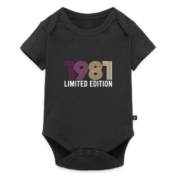 Vintage Limited Edition 1981 Geburtstag Geburtsjah - Baby Premium Kurzarmbody - Schwarz - Vorne