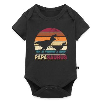 Papa Saurus Dinosaures Familles Dino Papasaurus - Body à manches courtes Premium Bébé - noir - Devant