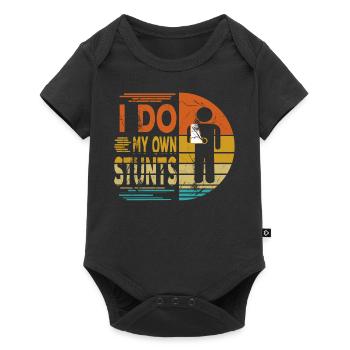 I Do My Own Stunts Funny Accident Stuntmen Gift - Baby Premium Kurzarmbody - Schwarz - Vorne