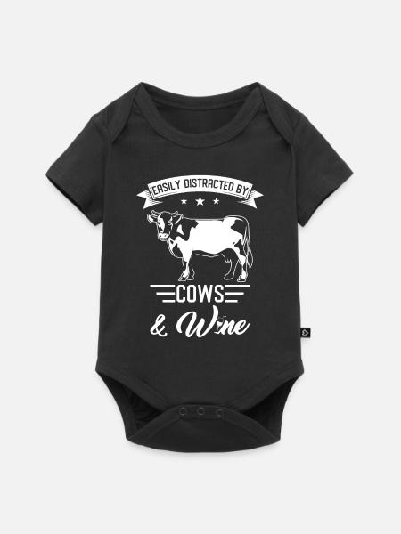 Kuh Kühe Spruch - Baby Premium Kurzarmbody - Schwarz