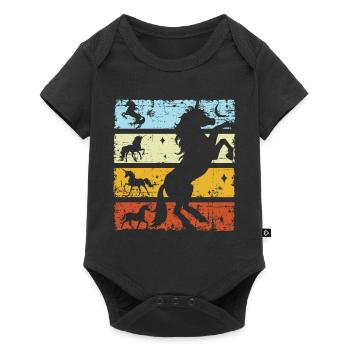 Unicorn Vintage Retro - Baby Premium short-sleeve bodysuit - black - Front