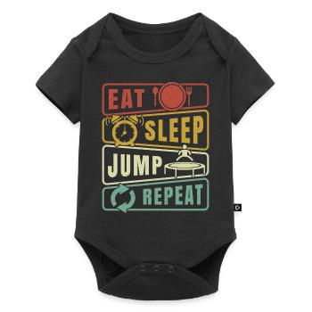 Eat Sleep Jump Repeat Trampoline Jumping Fitness - Body à manches courtes Premium Bébé - noir - Devant