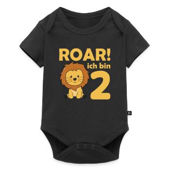 Kids 2nd Birthday Lion 2 Years Old Boy - Baby Premium short-sleeve bodysuit - black - Front