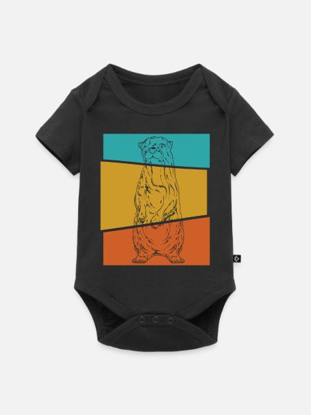 Loutres - Body à manches courtes Premium Bébé - noir