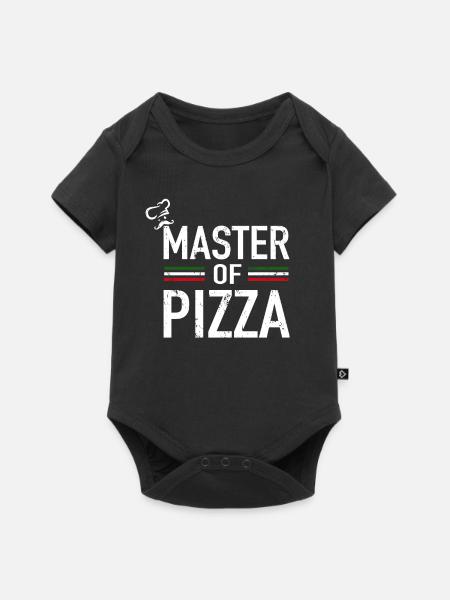 Włochy Pizza Chef Outfit - Mistrz Pizzy - Body niemowlęce premium z krótkim rękawem  - czarny