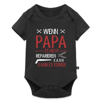 Papa Reparieren Handwerker Ehemann Vater - Baby Premium Kurzarmbody - Schwarz - Vorne