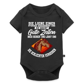 Pferde Spruch Pferdeliebhaber Pferdesprüche - Baby Premium Kurzarmbody - Schwarz - Vorne