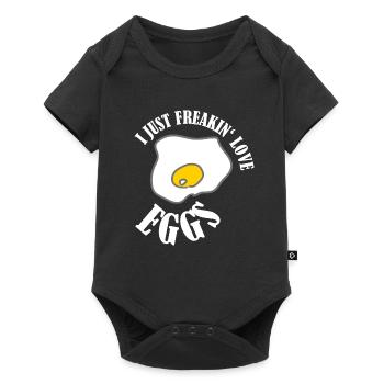 Ei Gelb lustiges Geschenk Eigelb Eier Spiegelei - Baby Premium Kurzarmbody - Schwarz - Vorne
