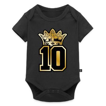 10 number crown gold - Baby Premium short-sleeve bodysuit - black - Front