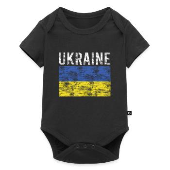 Ukraine flag - Baby Premium short-sleeve bodysuit - black - Front