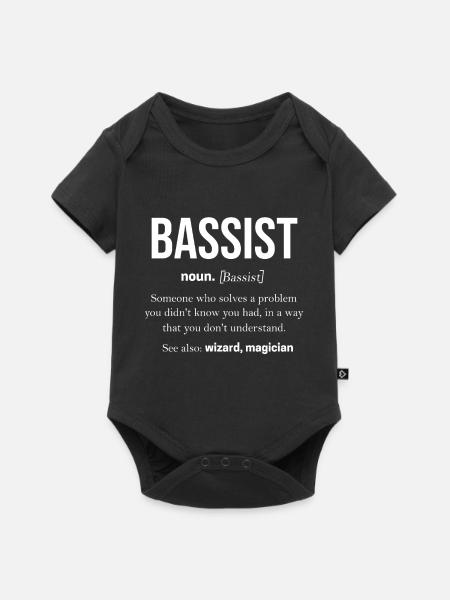 Bassist Gitarist Basser Contrabas Cadeau Bas - Premium babyrompertje met korte mouwen  - zwart