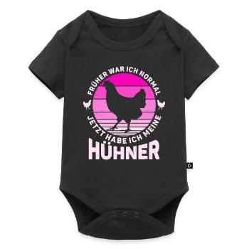 Hühner Landwirtin Hühnerzucht Züchterin Geschenk - Baby Premium Kurzarmbody - Schwarz - Vorne