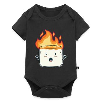 Funny Burning Marshmallow Camping Gift - Baby Premium short-sleeve bodysuit - black - Front