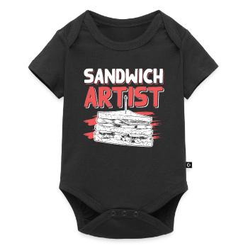 sandwich spruch - Baby Premium Kurzarmbody - Schwarz - Vorne