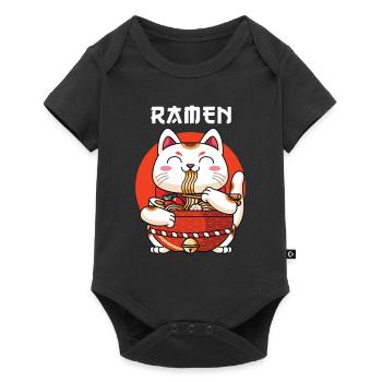 Ramen Maneki Neko Chat - Body à manches courtes Premium Bébé - noir - Devant