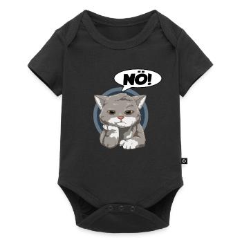Katze Kater Streiken Ärgern Null Bock Keine Lust - Baby Premium Kurzarmbody - Schwarz - Vorne