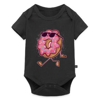 Funny Donut Wearing Sunglass -Donut On Beach For - Body à manches courtes Premium Bébé - noir - Devant