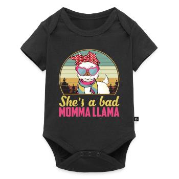 She’s A Bad Momma Llama Rétro Vintage - Body à manches courtes Premium Bébé - noir - Devant