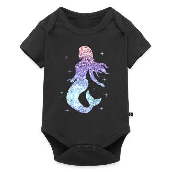 paillettes dames fille cadeau nixe - Body à manches courtes Premium Bébé - noir - Devant