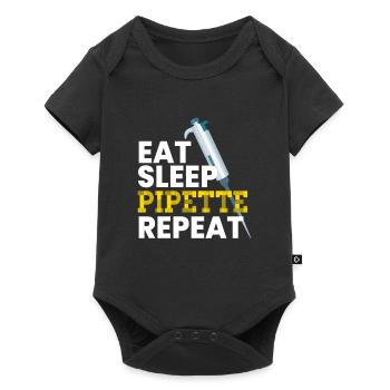Eat Sleep Pipette Repeat Microbiologie - Body à manches courtes Premium Bébé - noir - Devant