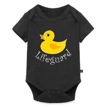 Ente Entchen Quietscheente Quak - Baby Premium Kurzarmbody - Schwarz - Vorne