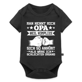 Man nennt mich Opa Lustiger Spruch Geschenk Opi - Baby Premium Kurzarmbody - Schwarz - Vorne