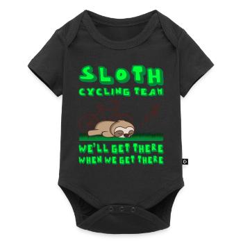 SLOTH CYCLING TEAM Bicycle Funny Cycling - Baby Premium short-sleeve bodysuit - black - Front