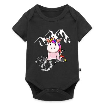 Licorne Montagne Sports Escalade Sommets Montagnes en plein air - Body à manches courtes Premium Bébé - noir - Devant