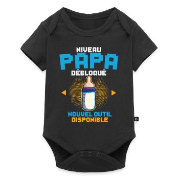 Niveau Papa Annonce Grossesse Futur Père Gamer - Body à manches courtes Premium Bébé - noir - Devant