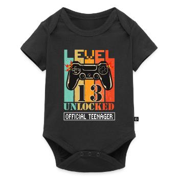 13ème anniversaire niveau joueur de jeu déverrouillé officia - Body à manches courtes Premium Bébé - noir - Devant