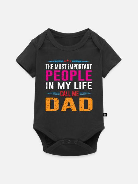 Bester Dad I Bester Papa - Baby Premium Kurzarmbody - Schwarz
