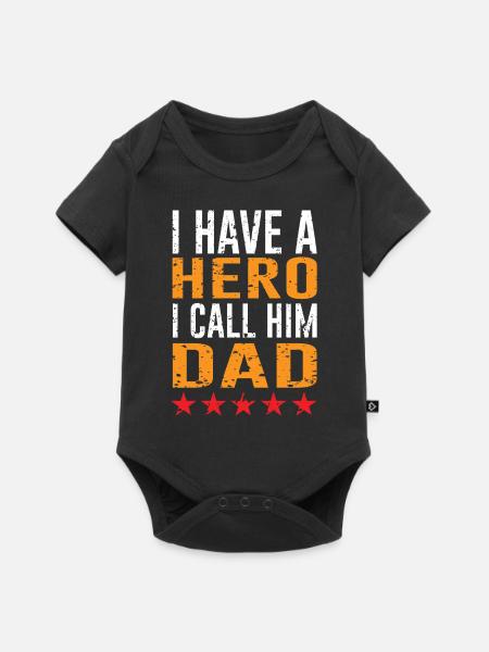Bester Dad I Bester Papa - Baby Premium Kurzarmbody - Schwarz