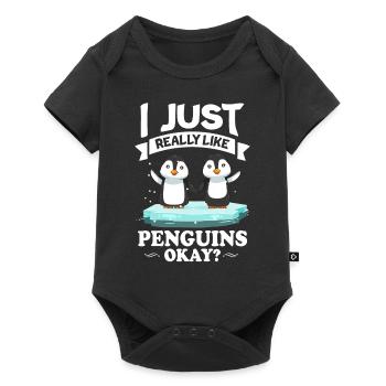 Pingouin Tshirt pour l’oiseau de manchot empereur hiver animal - Body à manches courtes Premium Bébé - noir - Devant