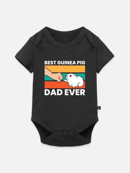 Bester Meerschweinchen-Papa aller Zeiten - Baby Premium Kurzarmbody - Schwarz